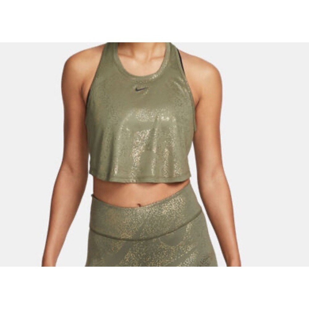 Nike Dri Fit One All Over Print Flowy Cropped Tank NWT Size 1X